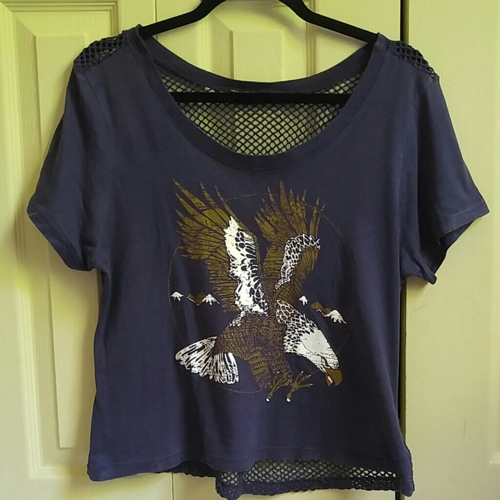 Netted Back Eagle Graphic Tee